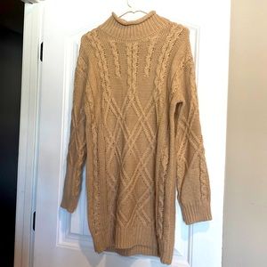 Tan sweater dress